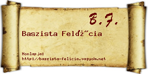 Baszista Felícia névjegykártya